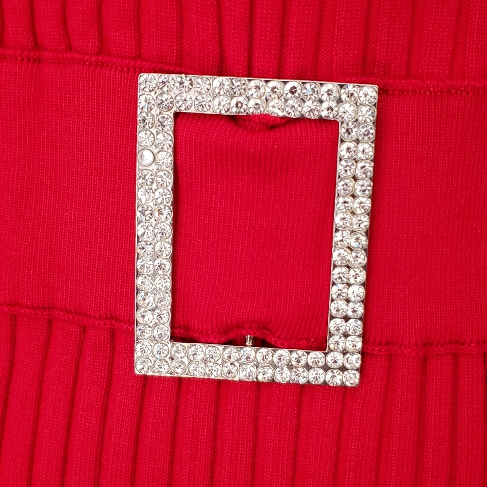 NWT! Belldini ribbed stretch top diamond buckle - Picture 3 of 9